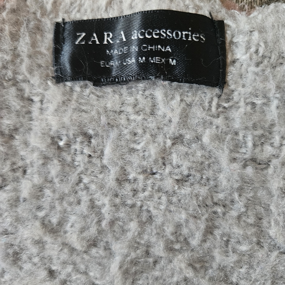 Zara Gradient Fringed Wrap Scarf Shawl Chunky Cozy Textured Ombré Oversized - Picture 5 of 7